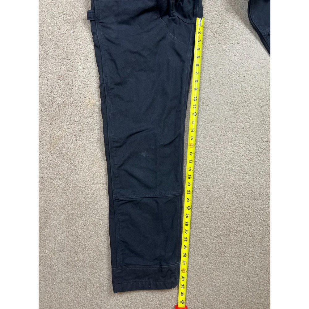 Carhartt Overalls Mens 34x36 Black Relaxed Fit Duck Canvas Bib Utility Workwear - Picture 13 of 16